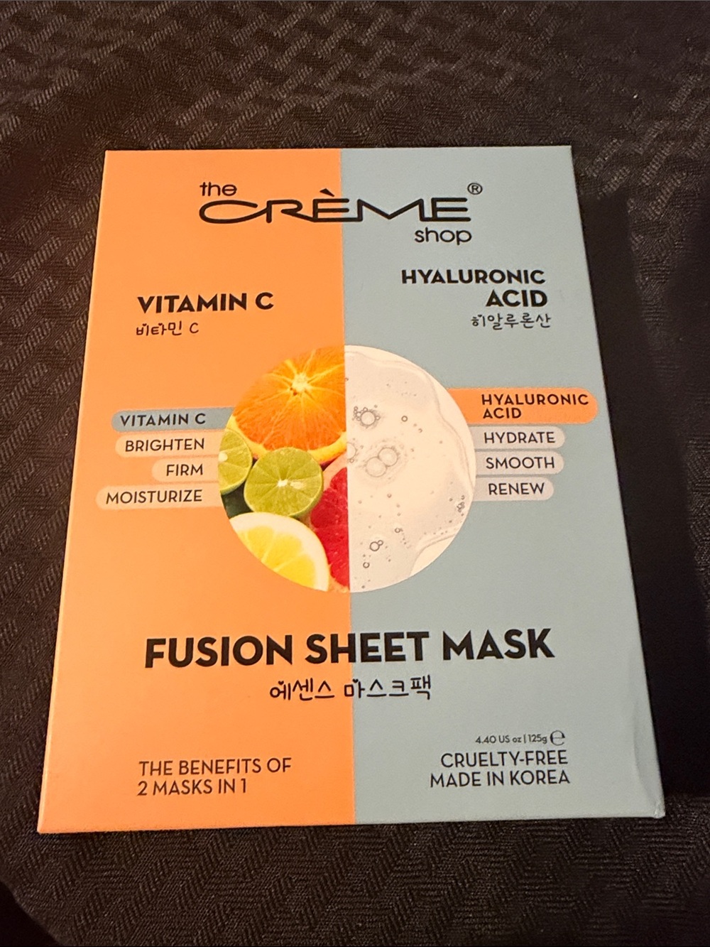 The Creme Shop Vitamin C Hyaluronic Acid Fusion Sheet Mask 5 Pack K-Beauty